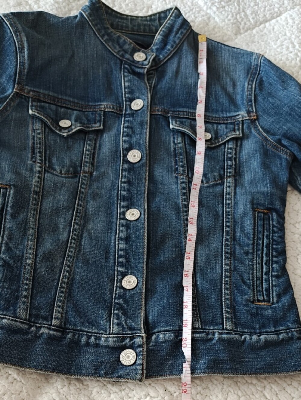 GAP Women's Medium Blue Denim Jacket with Stand Collar Like New ❤️ - Picture 10 of 10